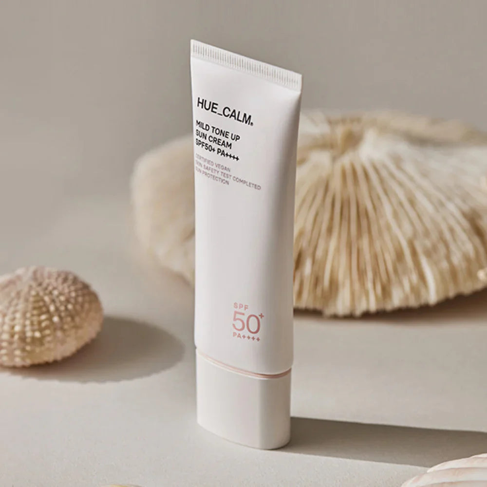 Hue Calm Mild Tone Up Sun Cream SPF50+ PA++++ | Vegan, Tone-Up Glow, Sensitive Skin