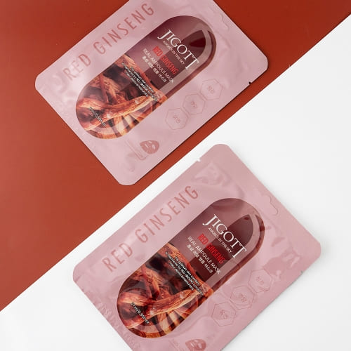JIGOTT Red Ginseng Real Ampoule Mask,  Elasticity + Nourishment , Ginseng Extract