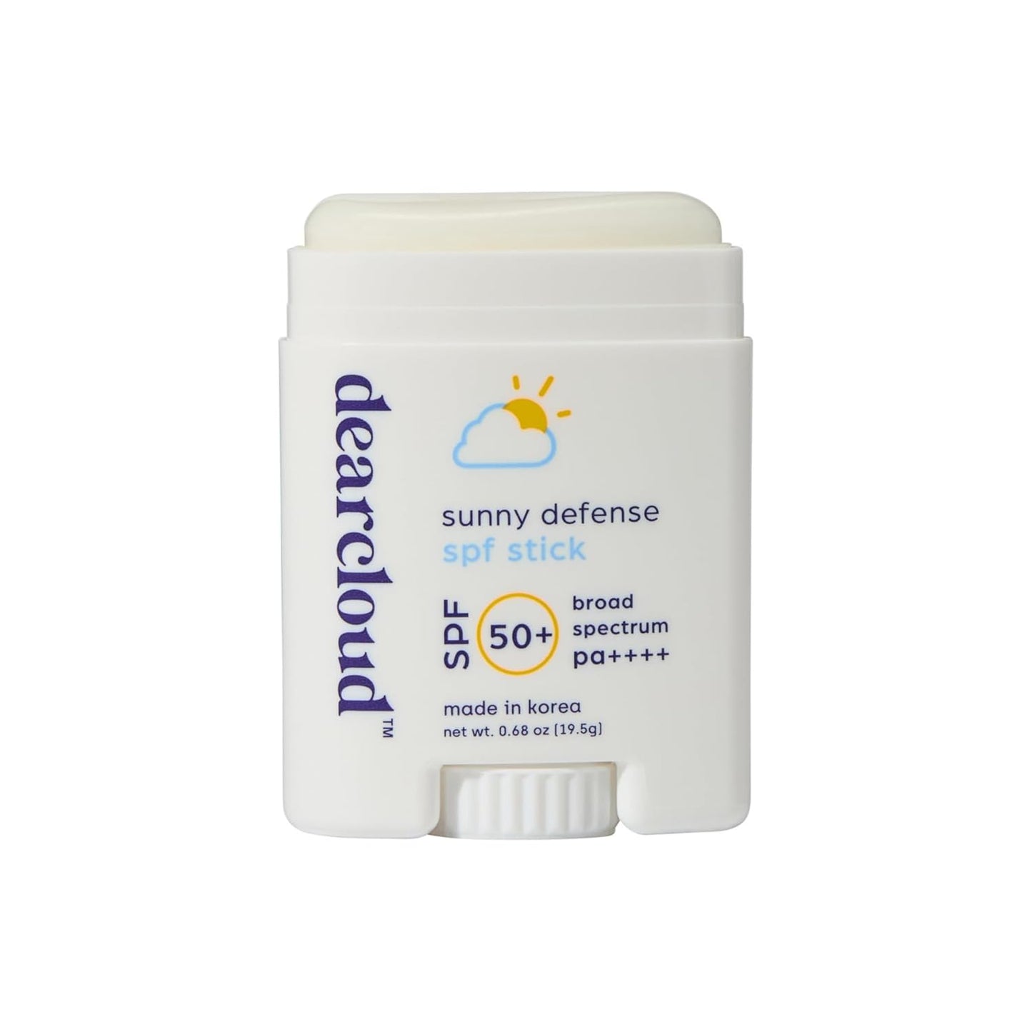 Dearcloud – Sunny Defense Sunscreen Stick SPF 50+ PA++++ – Vegan Korean Face Sunscreen with Hyaluronic Acid & Cica – Travel Size