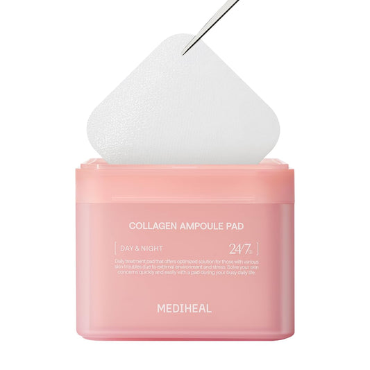 Mediheal Collagen Ampoule Toner Pad – Firming Vegan Pads with Collagen & Ceramide for Wrinkle Care