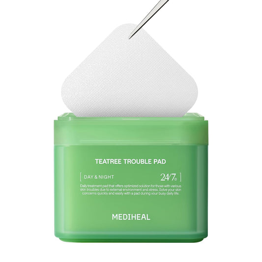 Mediheal Teatree Trouble Toner Pad – Calming & Soothing Vegan Gauze Pads for Acne-Prone Skin