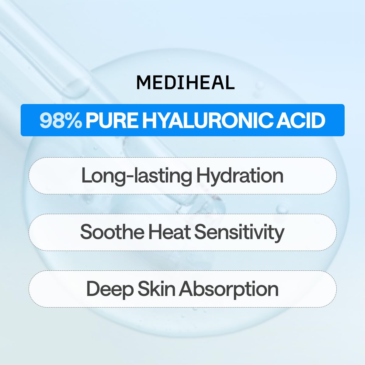 Mediheal Hyaluronate Watermide Mask – Deep Hydration + Soothing Care + Vegan Certified (Pack of 10)