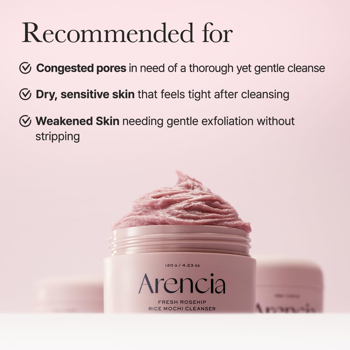 Arencia Fresh Rosehip Rice Mochi Cleanser 4.23oz