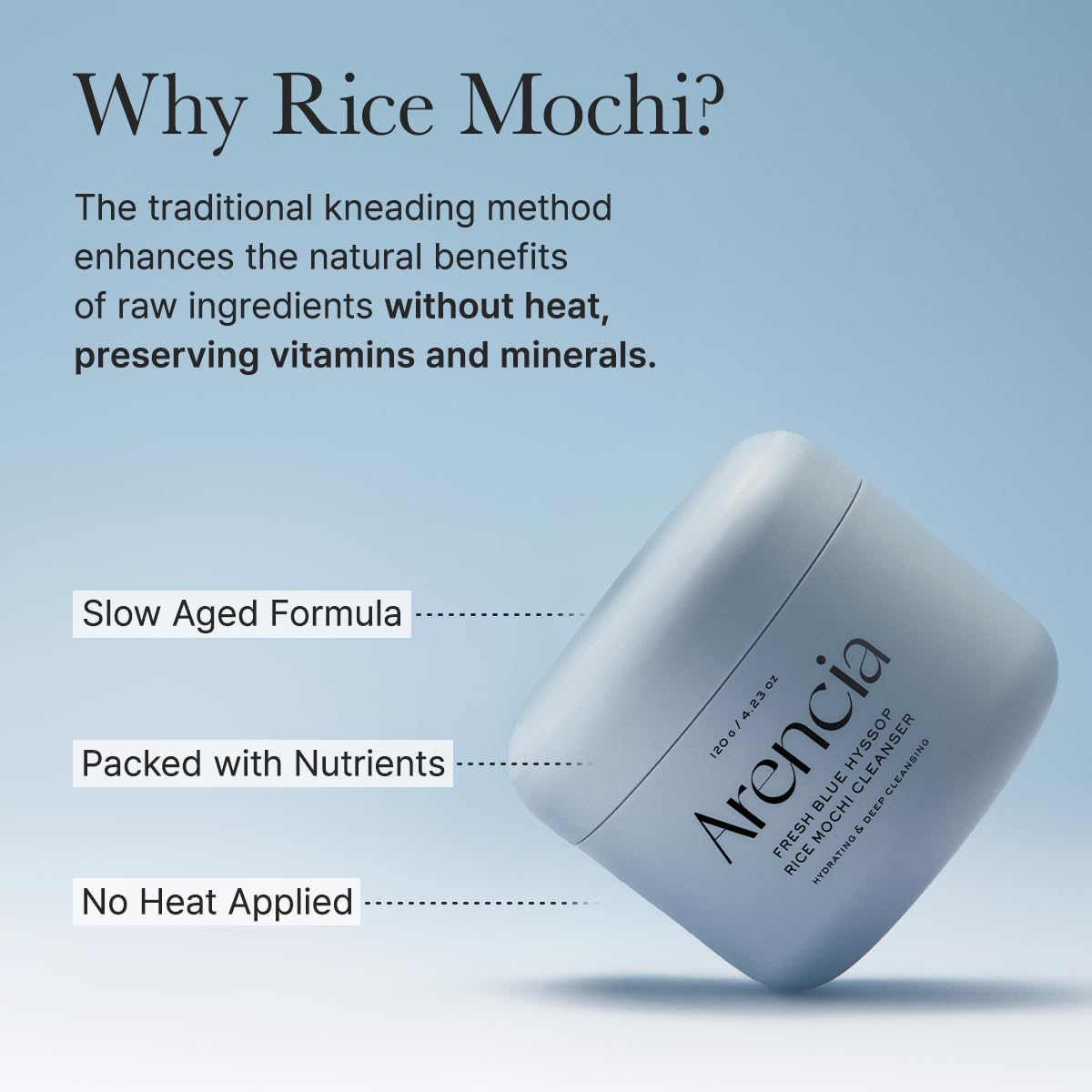 Arencia Fresh Blue Hyssop Rice Mochi Cleanser 4.23oz