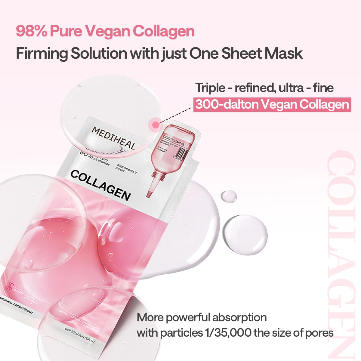 Mediheal Collagen Essential Mask – Hydrogel Sheet Mask with Collagen & Milk Protein for Lifting & Firming