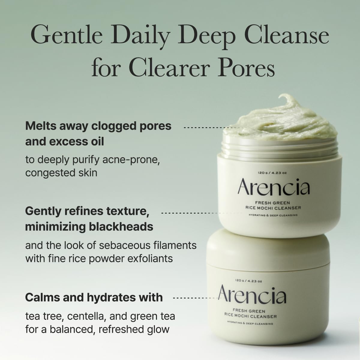 Arencia Fresh Green Rice Mochi Cleanser 4.23oz