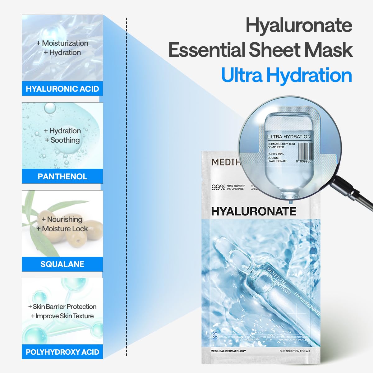 Mediheal Hyaluronate Watermide Essential Mask (Pack of 4)