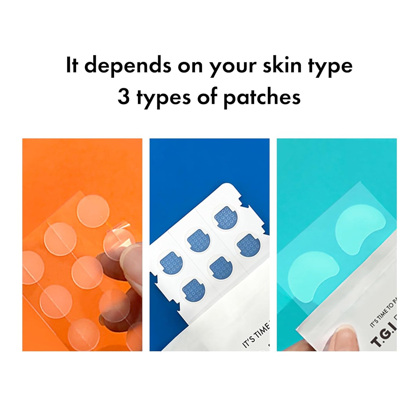 TGI PATCH Blemish Cover Cocktail (Variety Pack) - Hydrocolloid Patches for Mid-Stage of Skin Trouble (36pc), Day and Night patches plus XL size