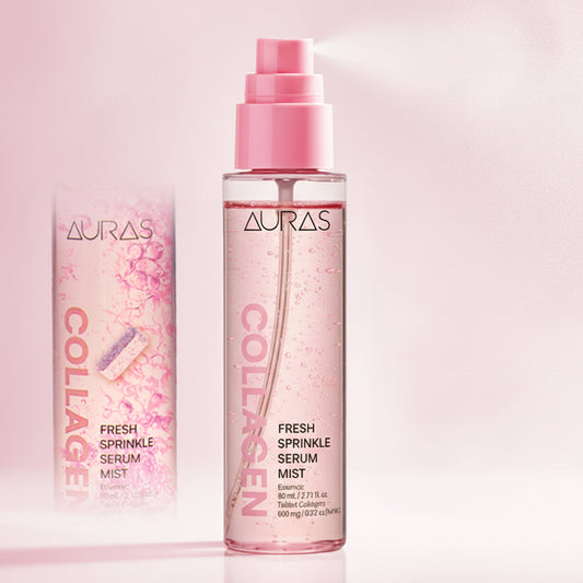 AURAS Fresh Sprinkle Serum Mist 60ml – Oxygen Bubble Glow Mist with Bakuchiol, Collagen, Vitamin C, Glutathione