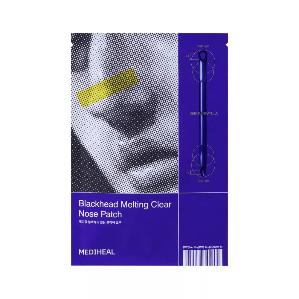 Mediheal Blackhead Melting Clear Nose Patch (Pack of 4) - 3 Step Blackhead Care Kit, Tool Included
