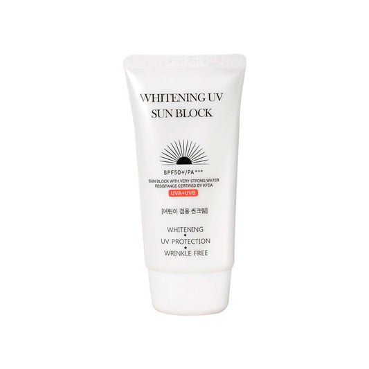 Jigott Whitening UV Sunscreen tube front view with SPF50+ PA+++ label
