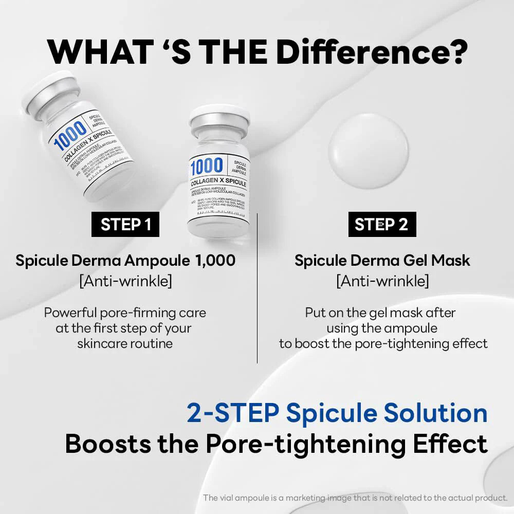 Step-by-step comparison of ampoule and mask in Mediheal Spicule Pore Tightening System 1