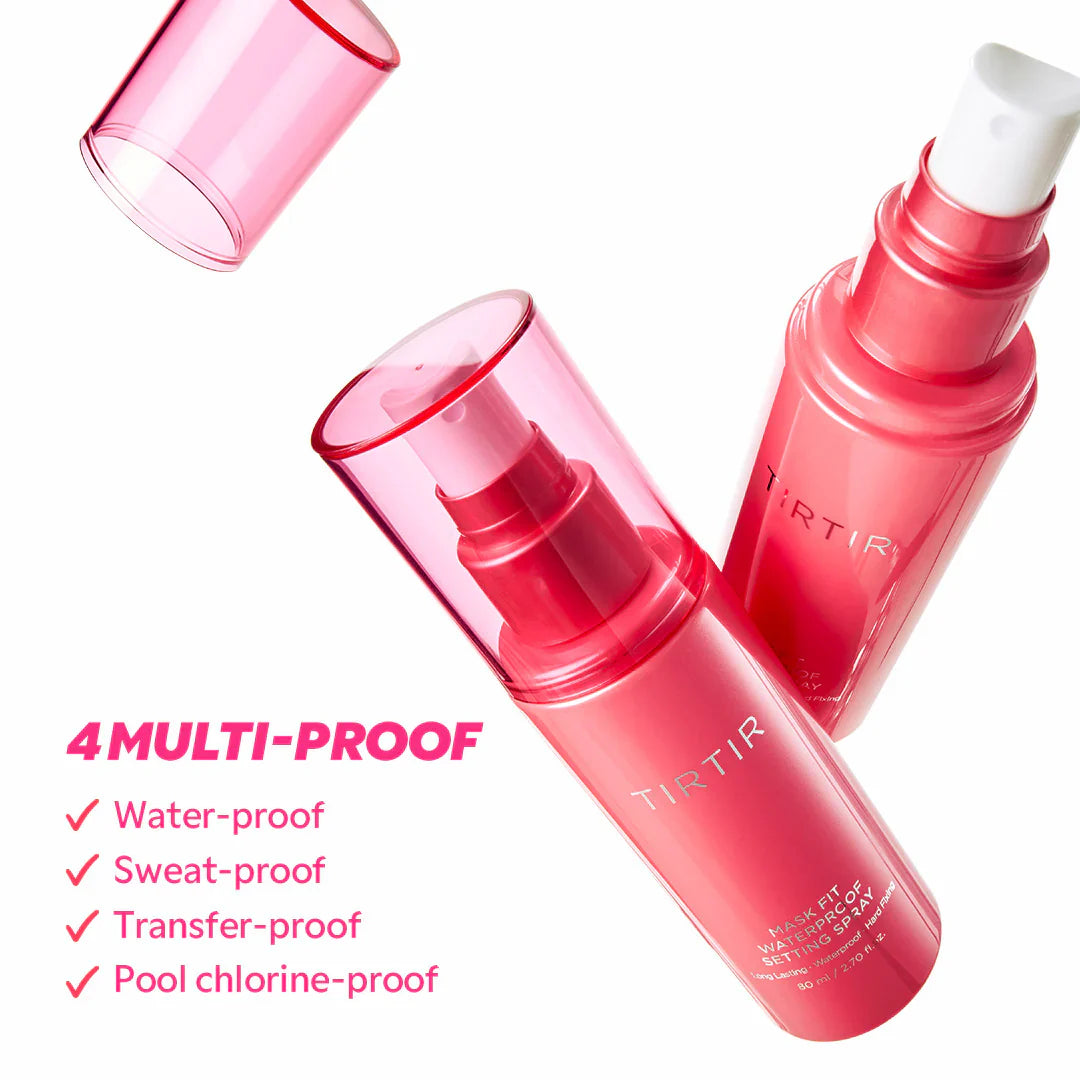 TIRTIR Mask Fit Waterproof Setting Spray - Semi-Matte Finish 24H Long-Lasting Sweat-proof Water-Resistant Makeup Fixer