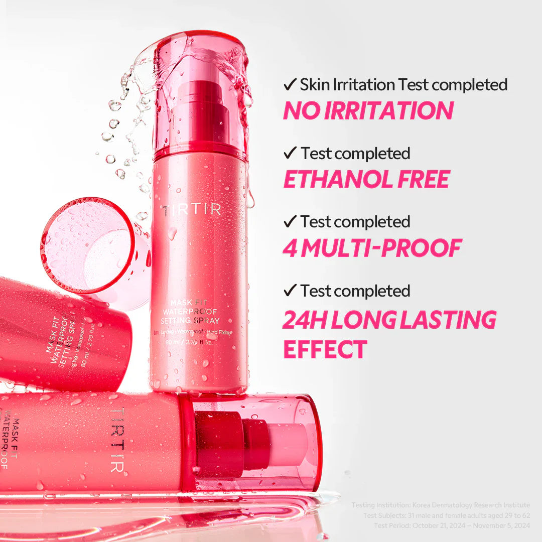 TIRTIR Mask Fit Waterproof Setting Spray - Semi-Matte Finish 24H Long-Lasting Sweat-proof Water-Resistant Makeup Fixer